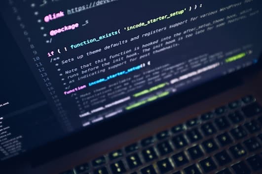Close-up of code on a laptop screen